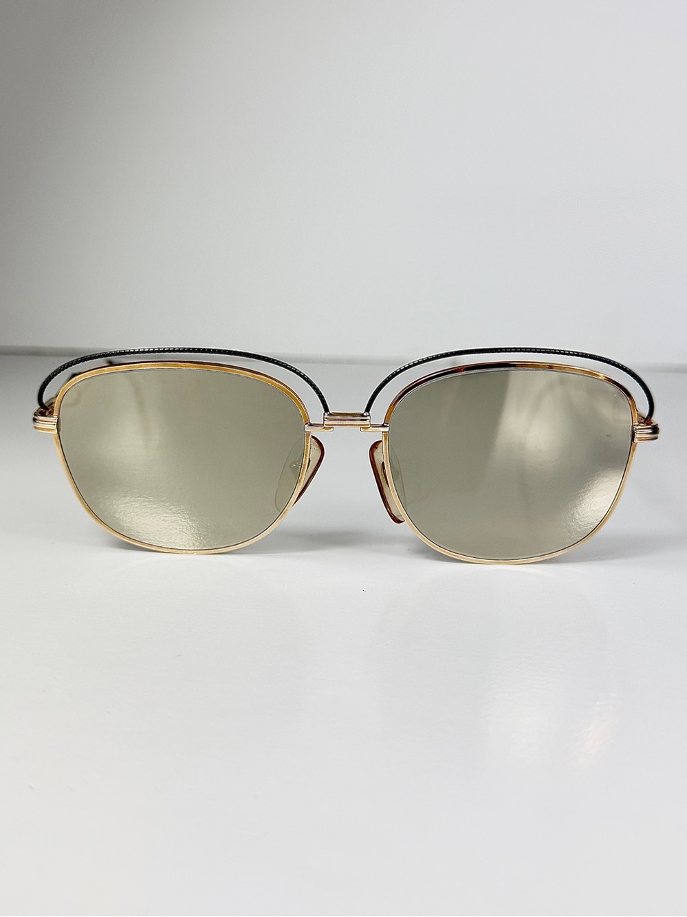 Vintage Christian Dior 2461 Sunglasses Custom Grey Mirrored Flash Lenses VFC Set